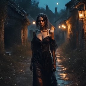 欧洲哥特风格美女摄影图片